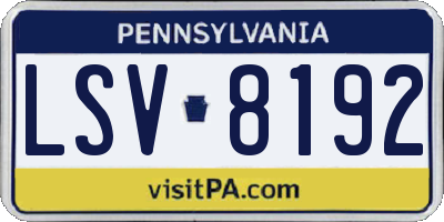 PA license plate LSV8192