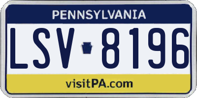 PA license plate LSV8196