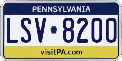 PA license plate LSV8200