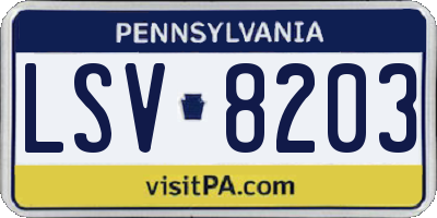 PA license plate LSV8203