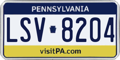 PA license plate LSV8204