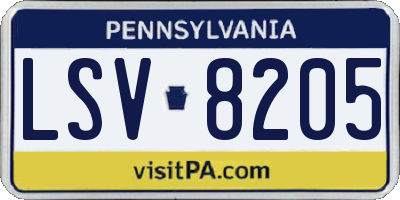PA license plate LSV8205