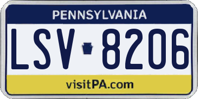 PA license plate LSV8206
