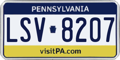 PA license plate LSV8207