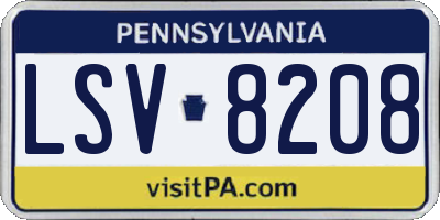 PA license plate LSV8208