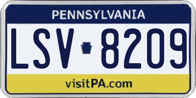 PA license plate LSV8209