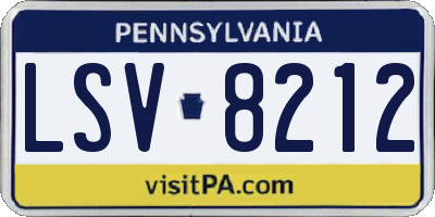 PA license plate LSV8212