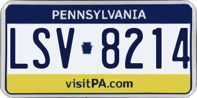 PA license plate LSV8214