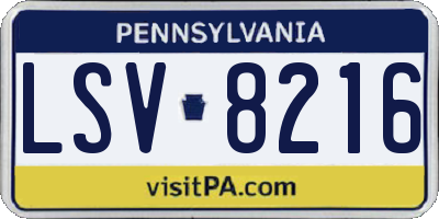 PA license plate LSV8216
