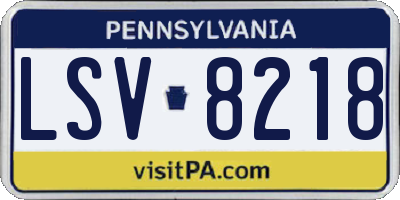 PA license plate LSV8218
