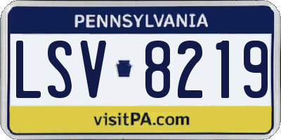 PA license plate LSV8219