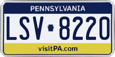 PA license plate LSV8220