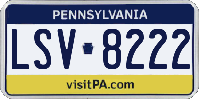 PA license plate LSV8222
