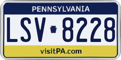 PA license plate LSV8228