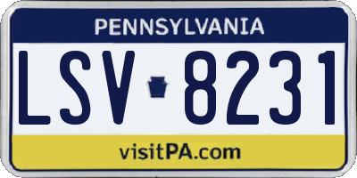 PA license plate LSV8231