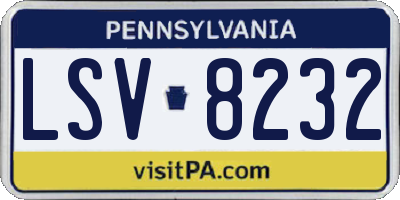 PA license plate LSV8232