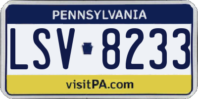 PA license plate LSV8233