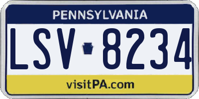 PA license plate LSV8234