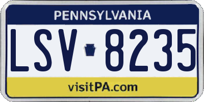 PA license plate LSV8235
