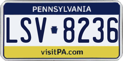 PA license plate LSV8236