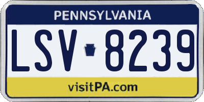 PA license plate LSV8239