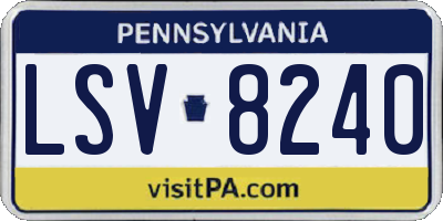 PA license plate LSV8240