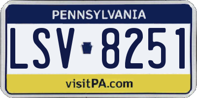 PA license plate LSV8251