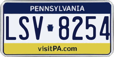 PA license plate LSV8254