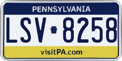 PA license plate LSV8258