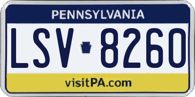 PA license plate LSV8260