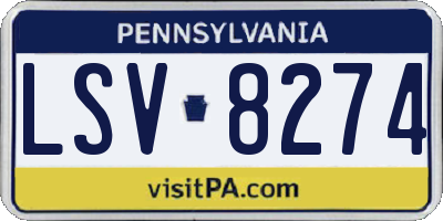 PA license plate LSV8274