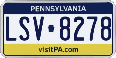PA license plate LSV8278