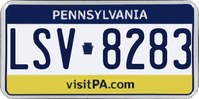PA license plate LSV8283