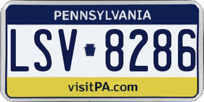PA license plate LSV8286