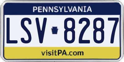 PA license plate LSV8287
