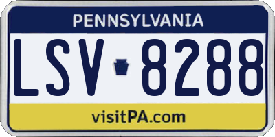 PA license plate LSV8288