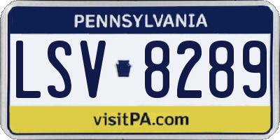 PA license plate LSV8289