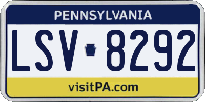 PA license plate LSV8292