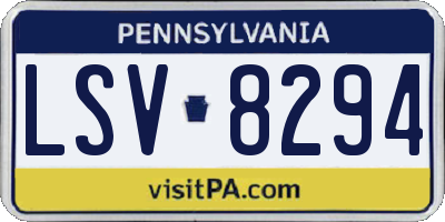 PA license plate LSV8294