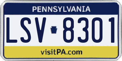 PA license plate LSV8301