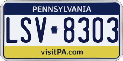 PA license plate LSV8303