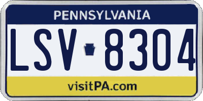 PA license plate LSV8304