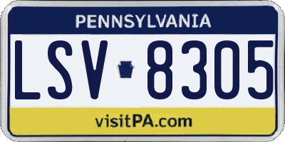 PA license plate LSV8305