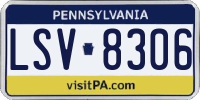 PA license plate LSV8306