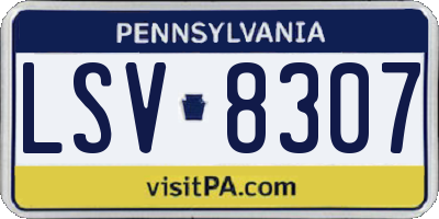 PA license plate LSV8307