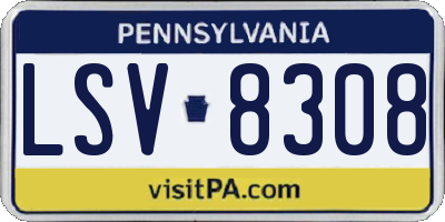 PA license plate LSV8308
