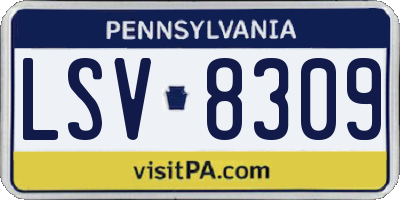 PA license plate LSV8309