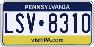 PA license plate LSV8310