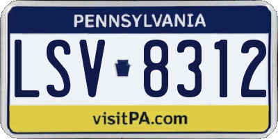 PA license plate LSV8312