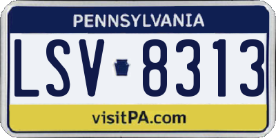 PA license plate LSV8313